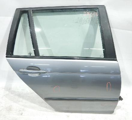 BMW 3er E46 Türe hinten rechts komplett mit Seitenscheibe Touring Facelift , Fensterheber manuell , ohne Türverkleidung Farbcode : A08 Silbergrau met. 