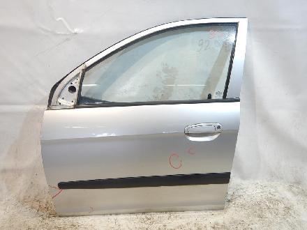 Kia Picanto I BA Facelift Tür vorne links 5-Türer komplett mit Seitenscheibe , Fensterheber elektrisch , Türe vorne links , Farbe : Brilliantsilber Met. 