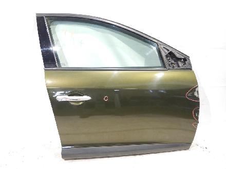 Renault Megane III Grandtour Türe vorne rechts komplett mit Seitenscheibe , Fensterheber elektrisch , beschädigt ! Farbe : Olive Gree