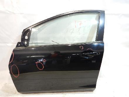 Mazda 2 DE Facelift Türe vorne links 5-Türer komplett mit Seitenscheibe , Fensterheber elektrisch , beschädigt ! Farbe : Brilliantschwarz 