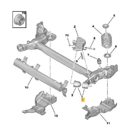 Achse hinten Citroen C3 Picasso (SH) 5148W1