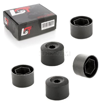 5x Radschrauben Abdeckung Kappen 17 mm schwarz für KIA HYUNDAI DAEWOO DAIHATSU