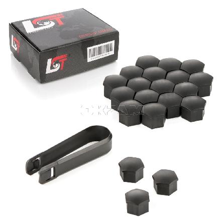 20x Radschrauben Kappen 17mm Mattschwarz für KIA HYUNDAI DAEWOO DAIHATSU HYUNDAI