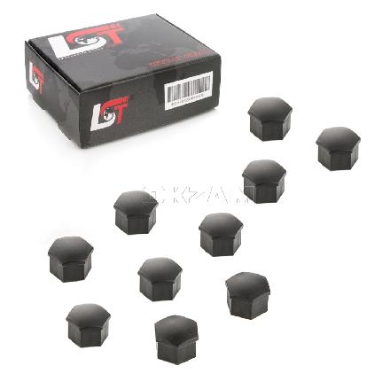 10x Radschrauben Kappen 17 mm schwarz für KIA HYUNDAI DAEWOO DAIHATSU HYUNDAI