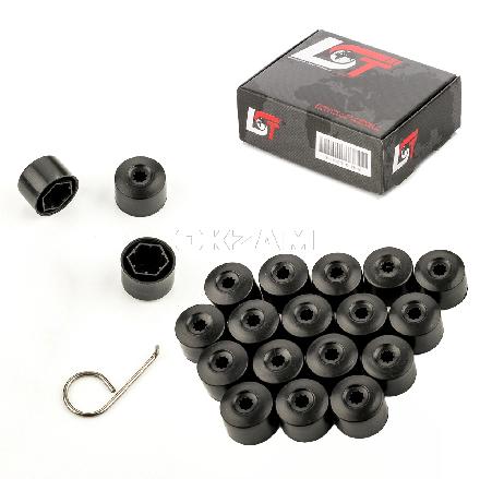 20x Radschrauben Kappen 17mm schwarz für KIA HYUNDAI DAEWOO DAIHATSU HYUNDAI