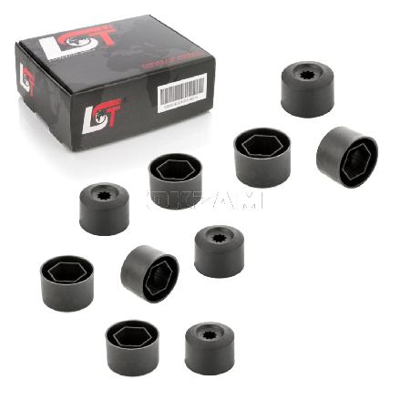 10x Radschrauben Abdeckung Kappen 17 mm schwarz für KIA HYUNDAI DAEWOO DAIHATSU