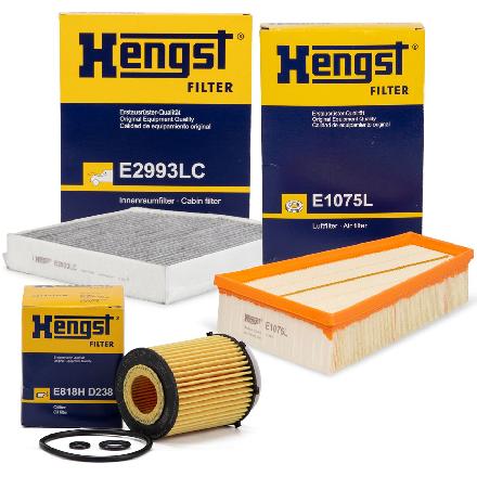 HENGST FILTER Filter, Innenraumluft E2993LC + Luftfilter E1075L + Ölfilter E818H D238