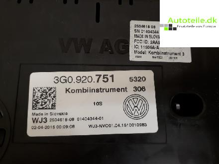 Instrumente Tachometer VW PASSAT 3C 2015 134450km 3G0920751 DDAA
