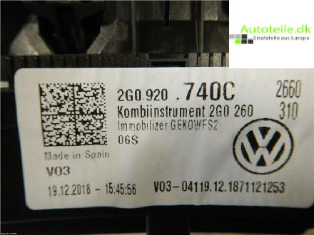 Instrumente Tachometer VW POLO AW 2019 3540km 2G0920740C CHZL