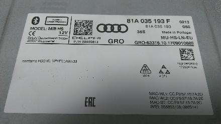 Bedienung Multi Media 81A035193F Audi A3 Sportback (8VA/8VF) Schrägheck 5-drs 1.0 TFSI 12V (CHZD) 2018