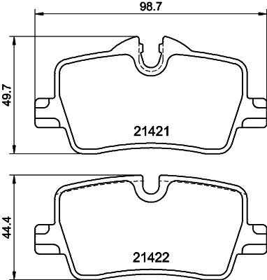 Bremsbelagsatz, Scheibenbremse HELLA 8DB 355 040-681