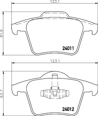 Bremsbelagsatz, Scheibenbremse HELLA 8DB 355 010-801