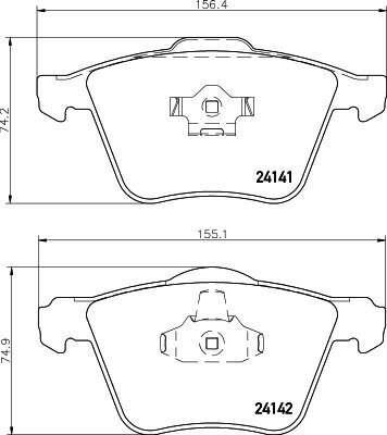 Bremsbelagsatz, Scheibenbremse HELLA 8DB 355 011-721