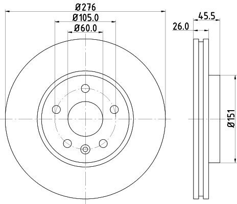 Bremsscheibe HELLA 8DD 355 116-351