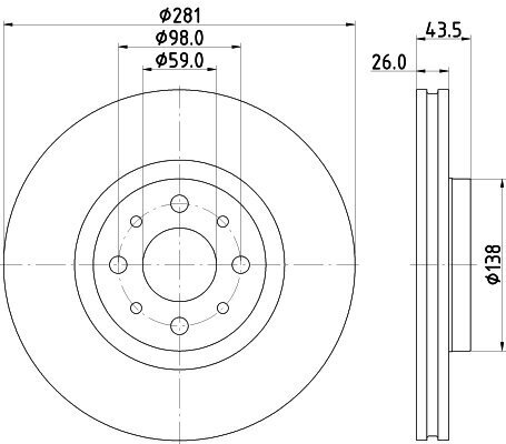 Bremsscheibe HELLA 8DD 355 134-971