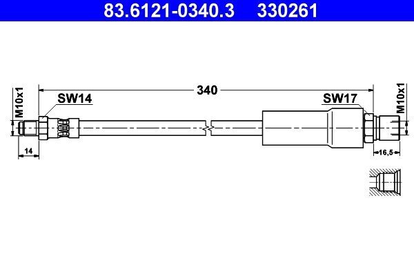 Bremsschlauch ATE 83.6121-0340.3