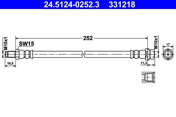 Bremsschlauch ATE 24.5124-0252.3