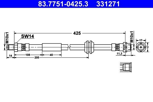 Bremsschlauch ATE 83.7751-0425.3