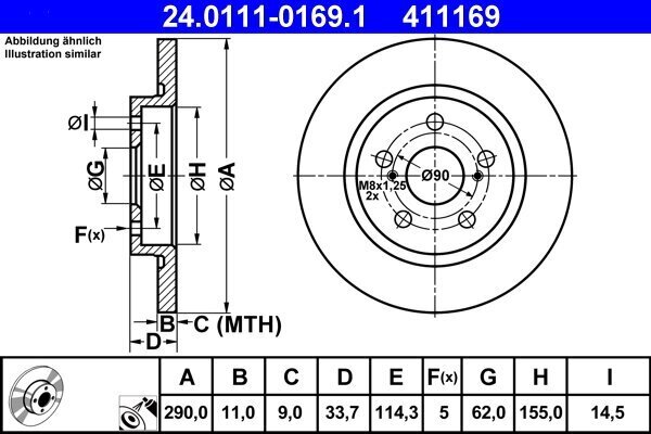 Bremsscheibe ATE 24.0111-0169.1