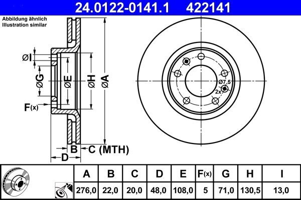 Bremsscheibe ATE 24.0122-0141.1