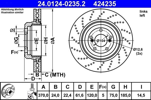 Bremsscheibe ATE 24.0124-0235.2