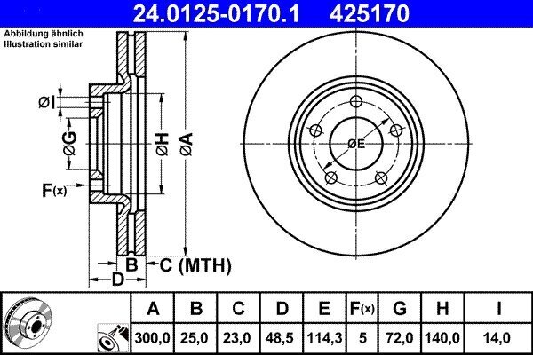 Bremsscheibe ATE 24.0125-0170.1