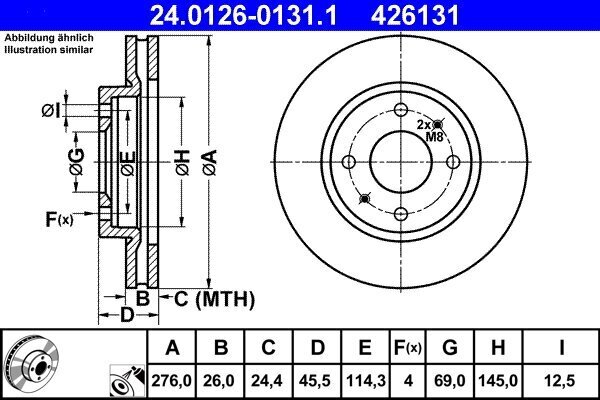 Bremsscheibe ATE 24.0126-0131.1