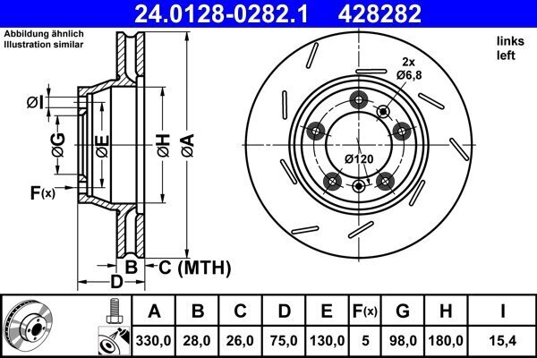 Bremsscheibe ATE 24.0128-0282.1