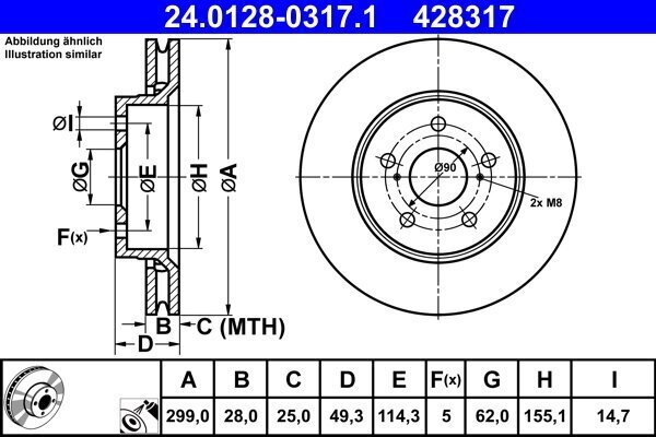 Bremsscheibe ATE 24.0128-0317.1