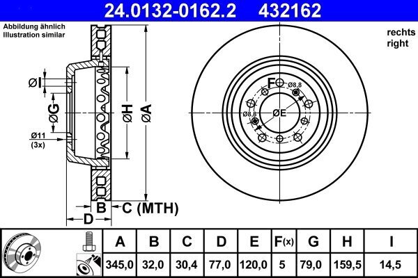 Bremsscheibe ATE 24.0132-0162.2