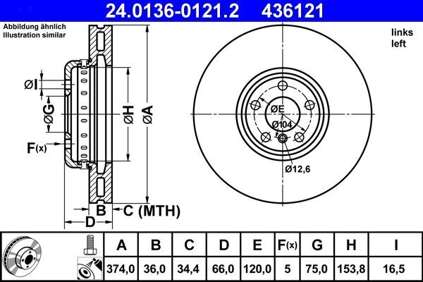 Bremsscheibe ATE 24.0136-0121.2