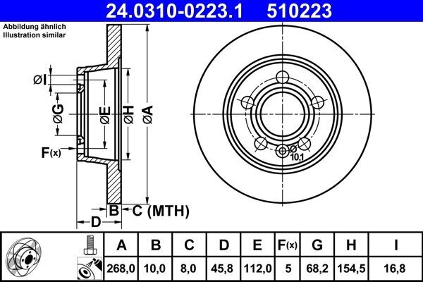 Bremsscheibe ATE 24.0310-0223.1