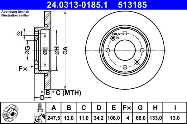 Bremsscheibe ATE 24.0313-0185.1