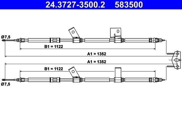 Seilzug, Feststellbremse ATE 24.3727-3500.2