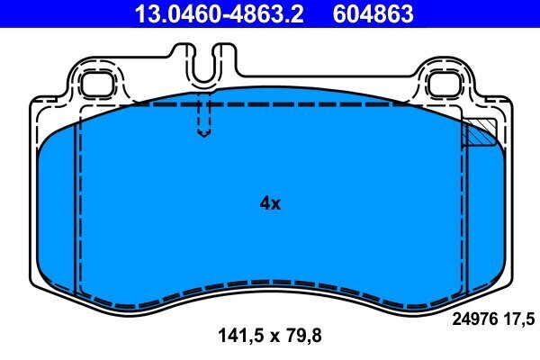 Bremsbelagsatz, Scheibenbremse ATE 13.0460-4863.2 Bild Bremsbelagsatz, Scheibenbremse ATE 13.0460-4863.2