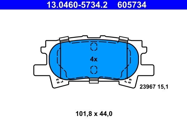 Bremsbelagsatz, Scheibenbremse ATE 13.0460-5734.2