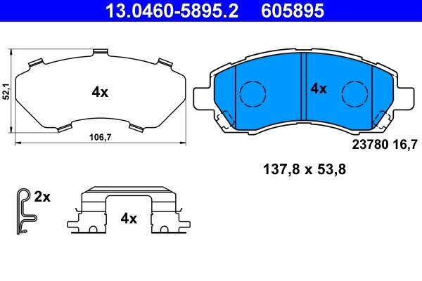 Bremsbelagsatz, Scheibenbremse ATE 13.0460-5895.2 Bild Bremsbelagsatz, Scheibenbremse ATE 13.0460-5895.2