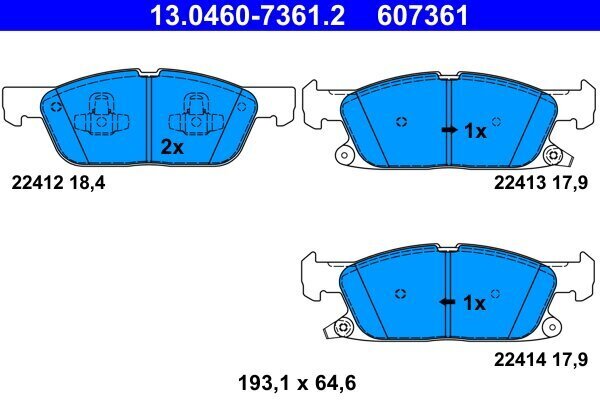 Bremsbelagsatz, Scheibenbremse ATE 13.0460-7361.2