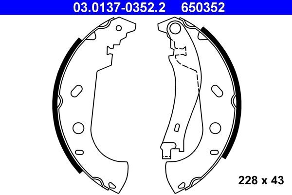 Bremsbackensatz ATE 03.0137-0352.2