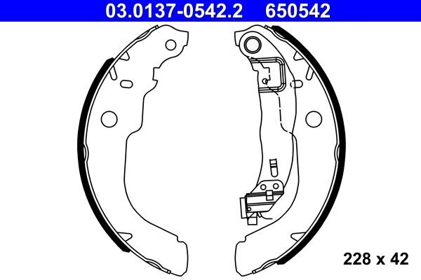 Bremsbackensatz ATE 03.0137-0542.2