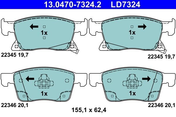 Bremsbelagsatz, Scheibenbremse ATE 13.0470-7324.2 Bild Bremsbelagsatz, Scheibenbremse ATE 13.0470-7324.2