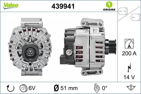 Generator 14 V VALEO 439941 Bild Generator 14 V VALEO 439941
