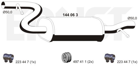 Mittelschalldämpfer ERNST 144063