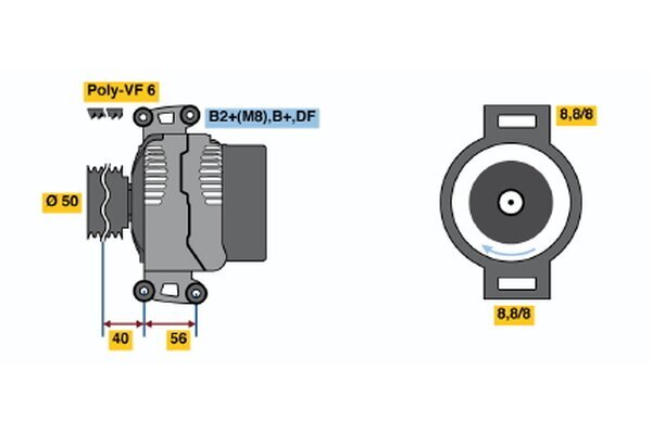 Generator 14 V BOSCH 0 124 515 115