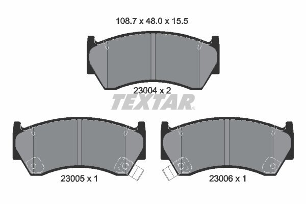 Bremsbelagsatz, Scheibenbremse TEXTAR 2300401 Bild Bremsbelagsatz, Scheibenbremse TEXTAR 2300401