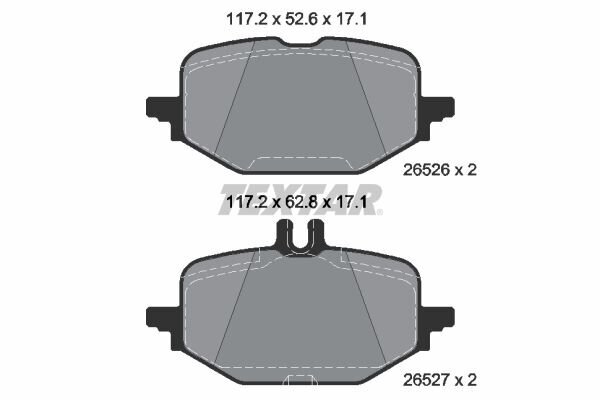 Bremsbelagsatz, Scheibenbremse TEXTAR 2652601