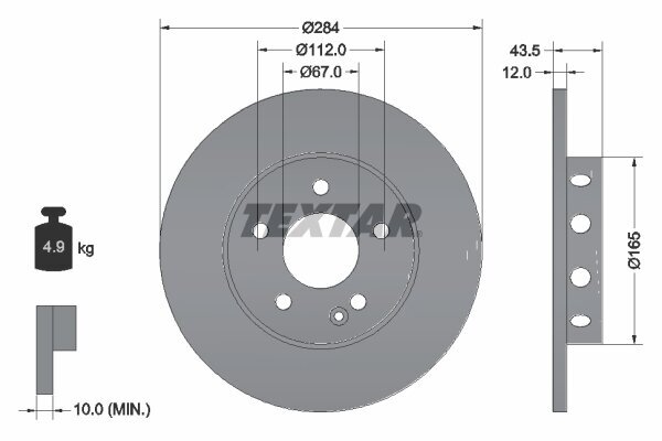 Bremsscheibe TEXTAR 92059303