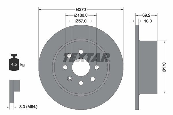 Bremsscheibe TEXTAR 92075503