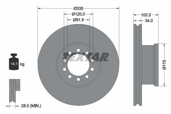 Bremsscheibe TEXTAR 93101300