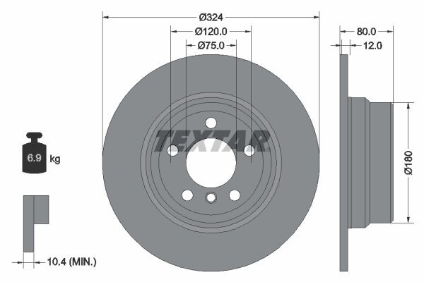 Bremsscheibe TEXTAR 92107403